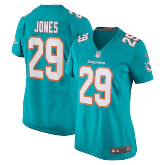 womens nike brandon jones aqua miami dolphins team game jers